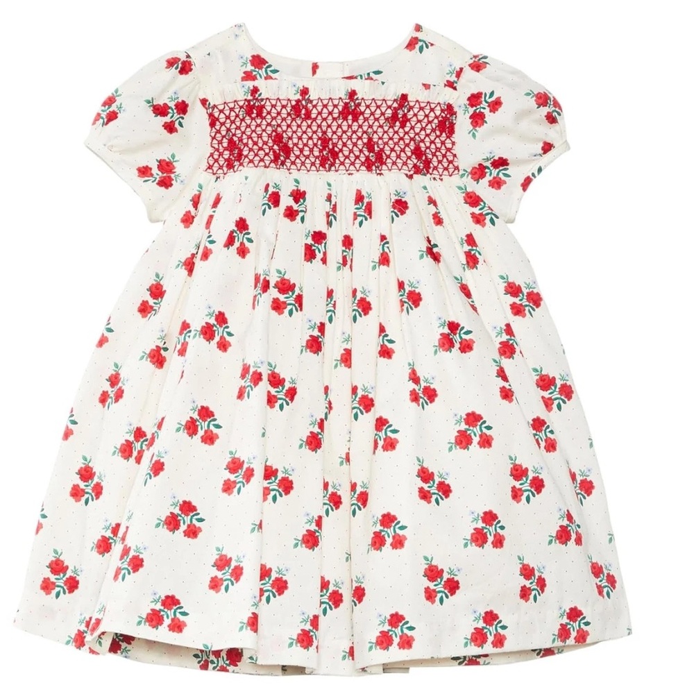 Girl's Dresses Janie and Jack Floral Sateen Smocked Dress‎ (18/24 months)NWT